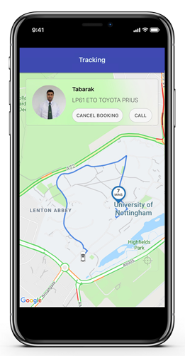 Track the arrival of your taxi